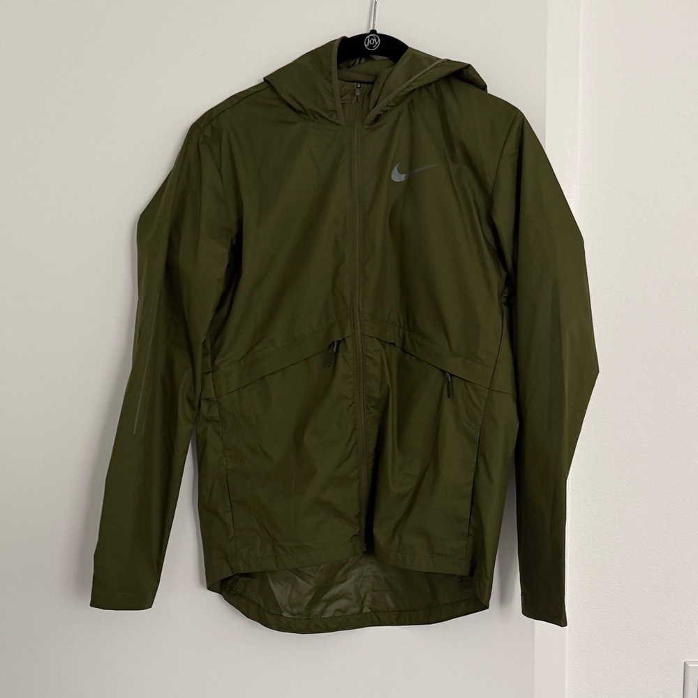 Nike women Olive Green Hooded rain Jacket